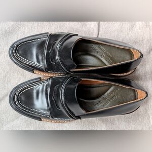 Rag & Bone Antor Classic Black Leather Penny Loafers 38 Lightweight Soles